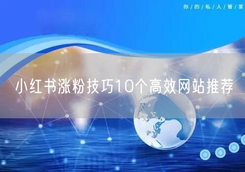 小红书涨粉技巧10个高效网站推荐