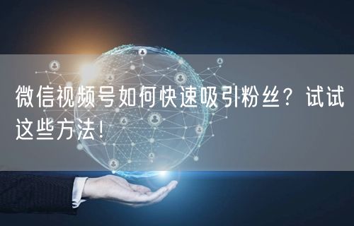 微信视频号如何快速吸引粉丝?试试这些方法!